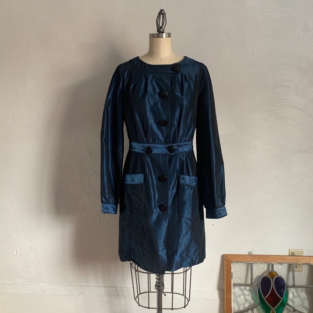 Iridescent Navy Jacket Blazer y2k vintage Walter coat London aesthetic British